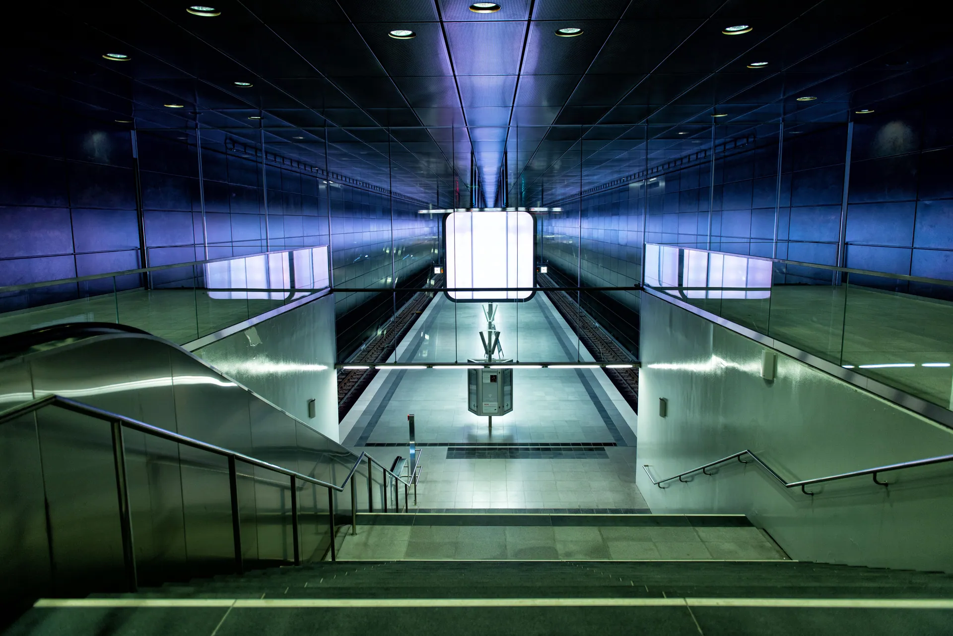 Discover the sleek design of a Hamburg subway station with stunning modern architecture.
