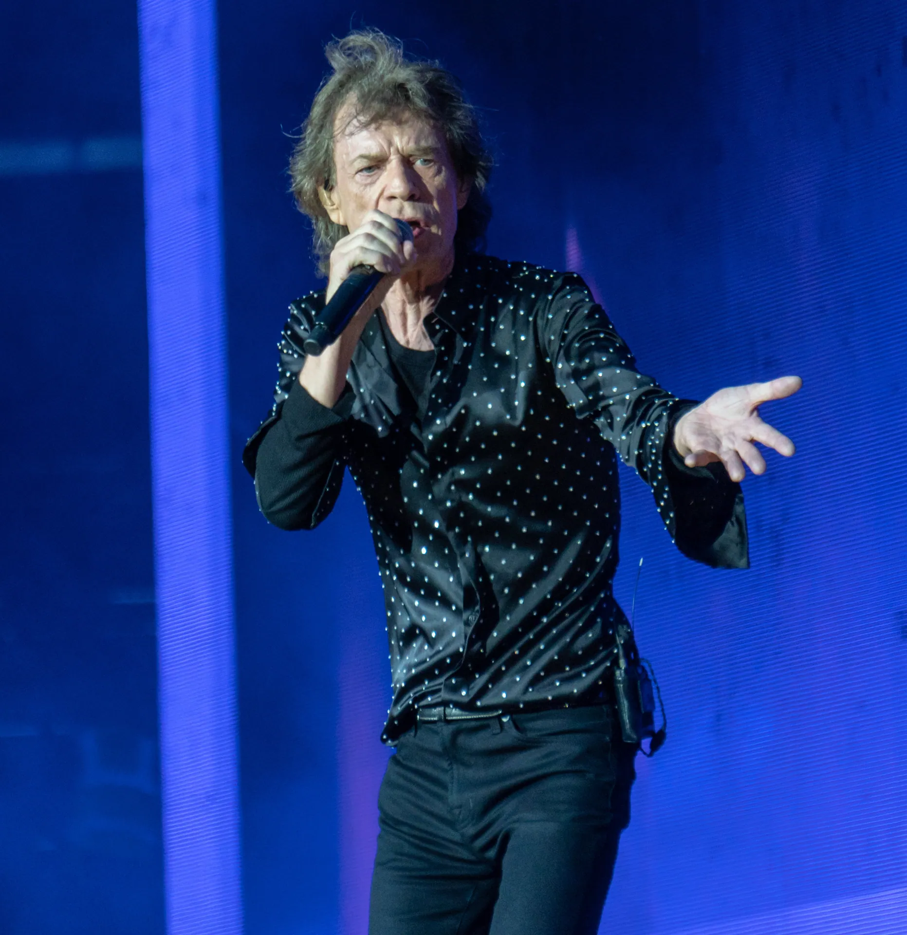 Mick Jagger sings during Rolling Stones concert - 22 May 2018, London
