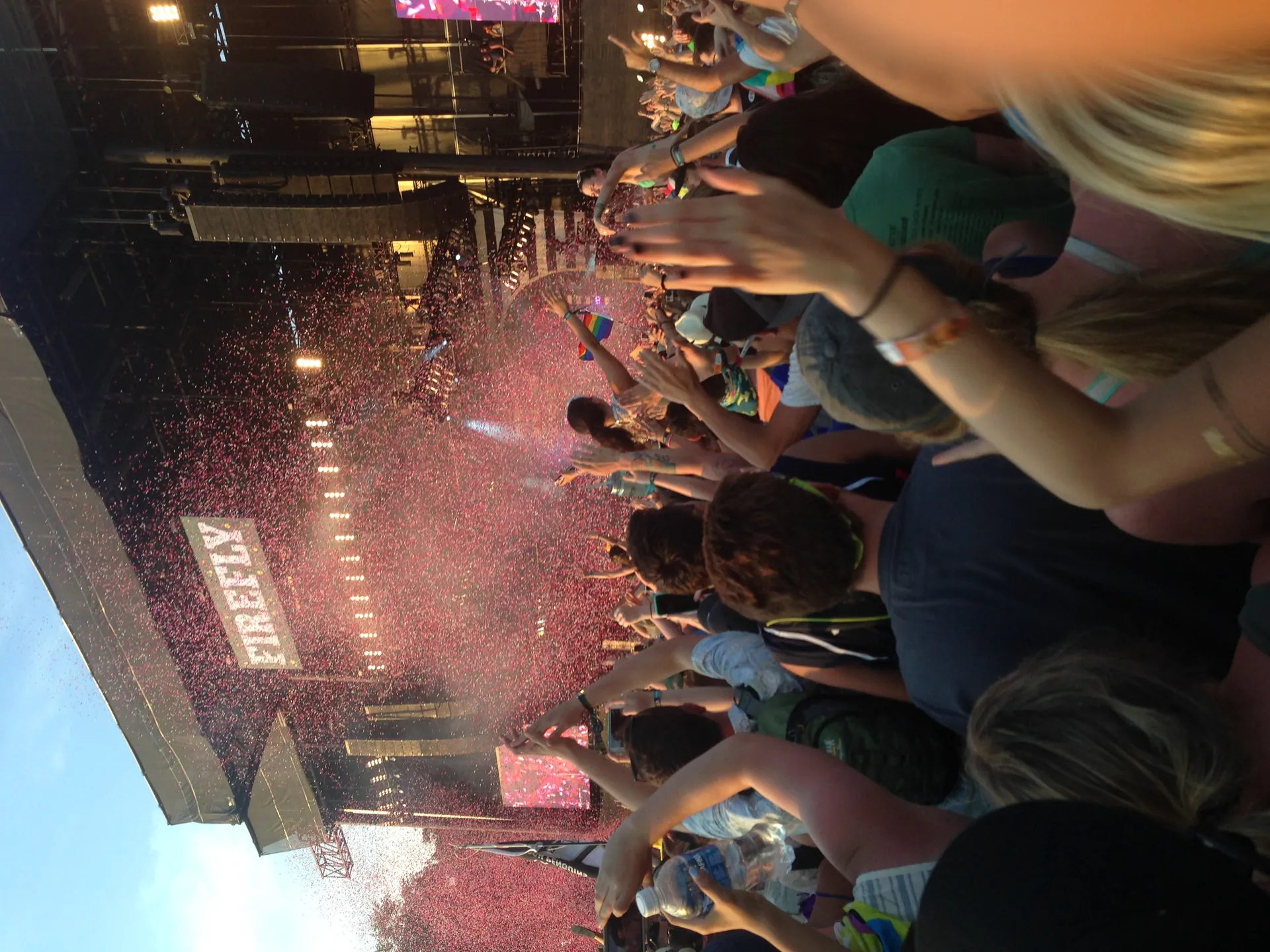 Crowd surfing at a Blink-182 concert