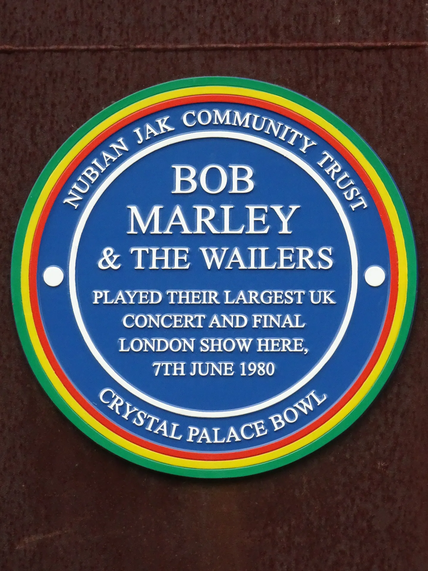 Bob Marley & The Wailers played their largest UK concert and final London show here, 7th June 1980 Crystal Palace Bowl