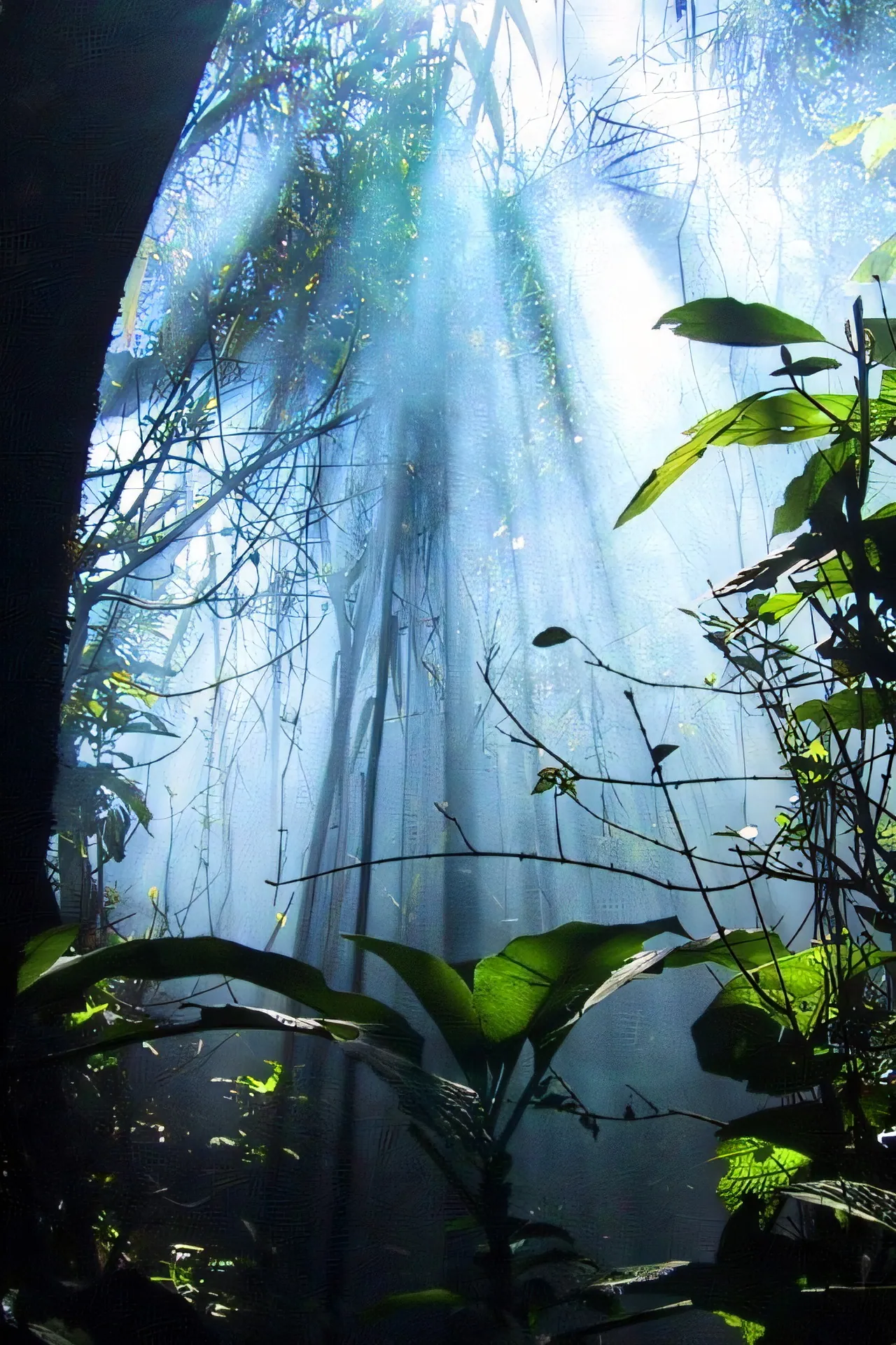 light_beams_in_the_forest
