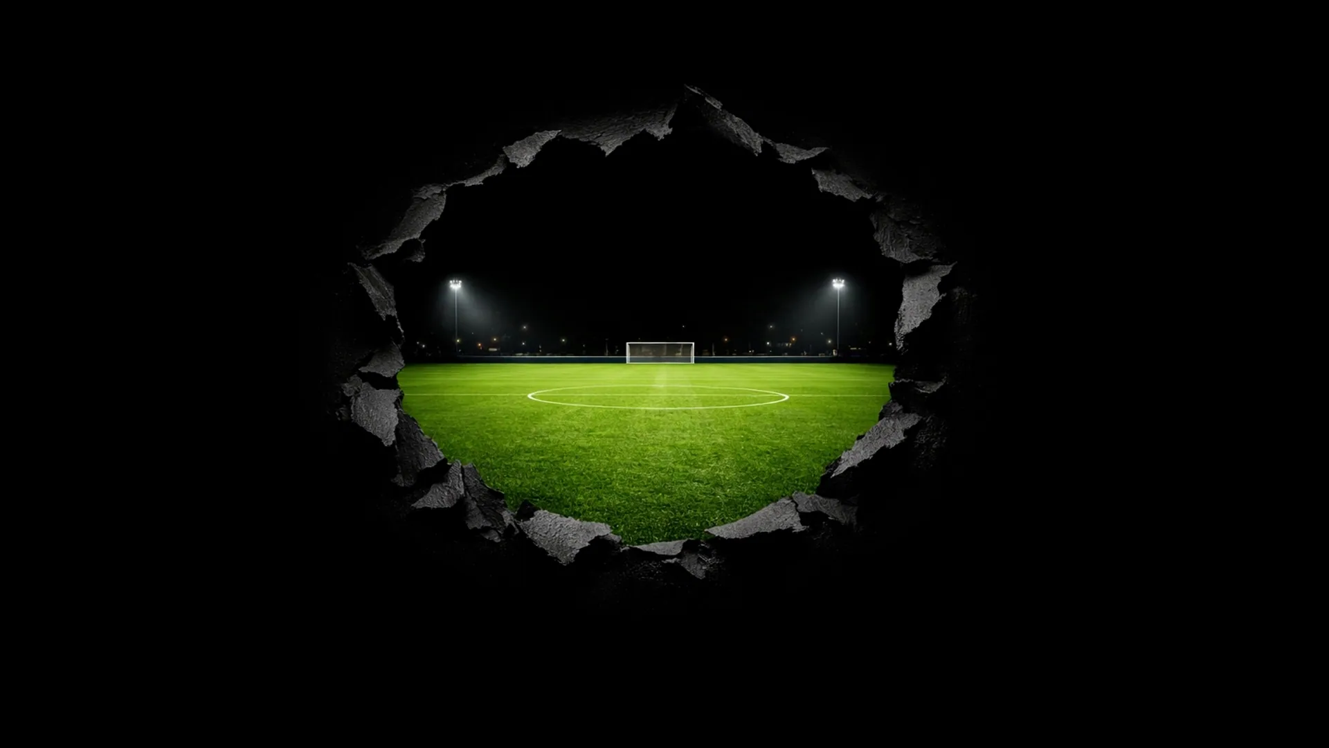 Portal to the Night Football Pitch Under Stadium Lights - backiee