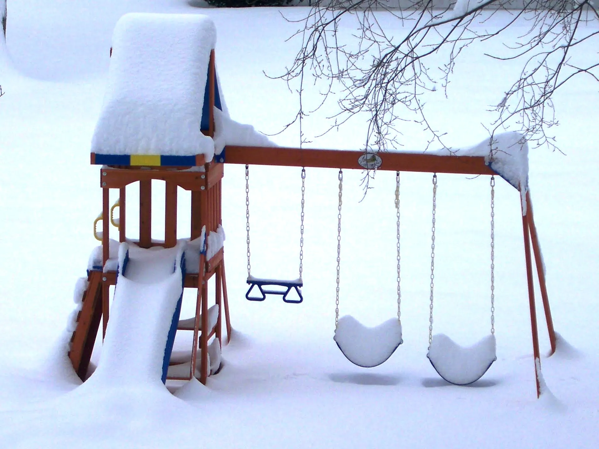 Playground Snow Winter Newton Massachusetts