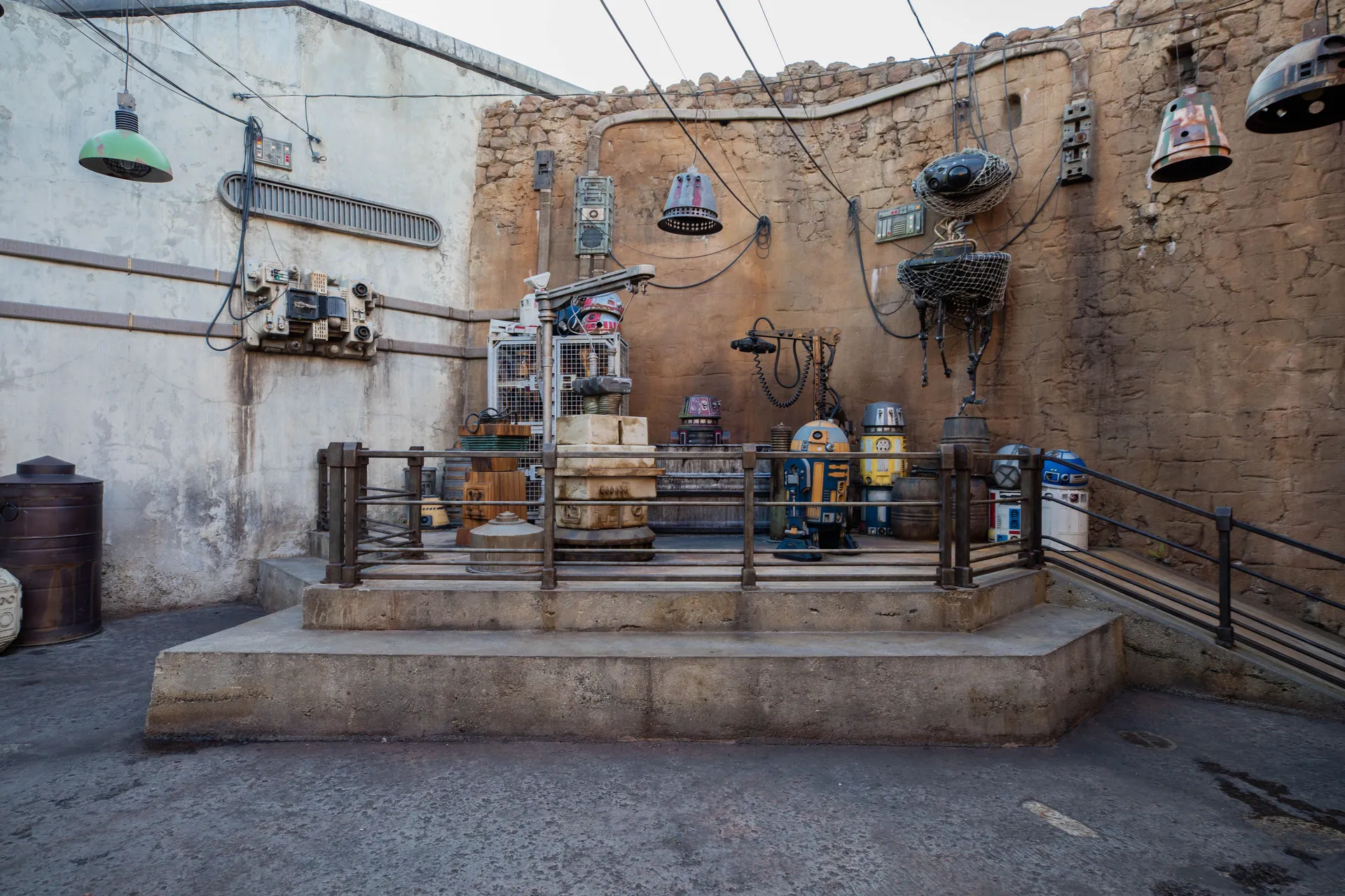 A thematic Star Wars droids display at Disney's Hollywood Studios in Bay Lake, Florida.