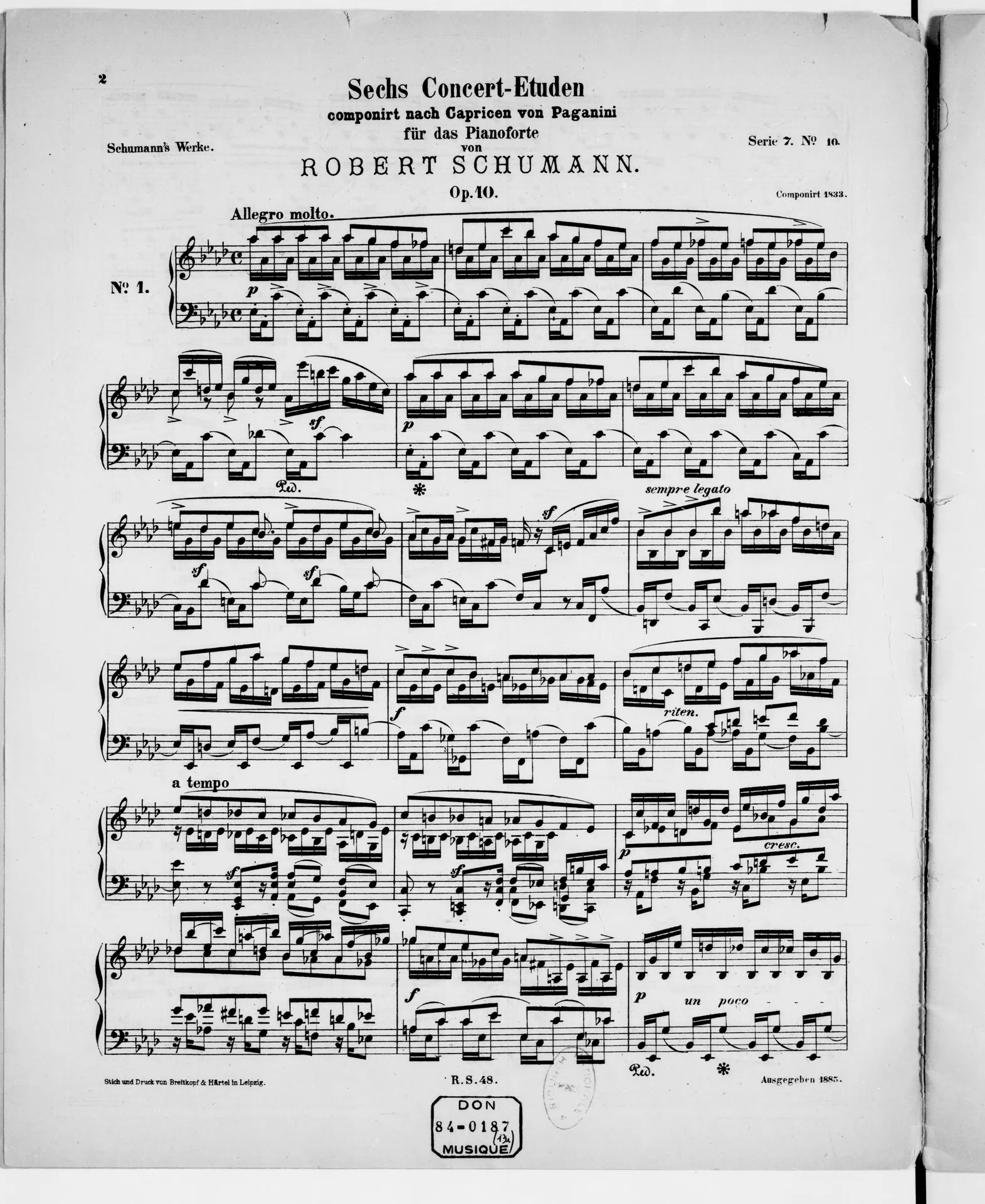 Sechs Concert-Etuden componirt nach Capricen von Paganini - für das Pianoforte - Op. 10 - von Robert Schumann ; (hrsg. von C. S) - btv1b10073906z (04 of 28)
