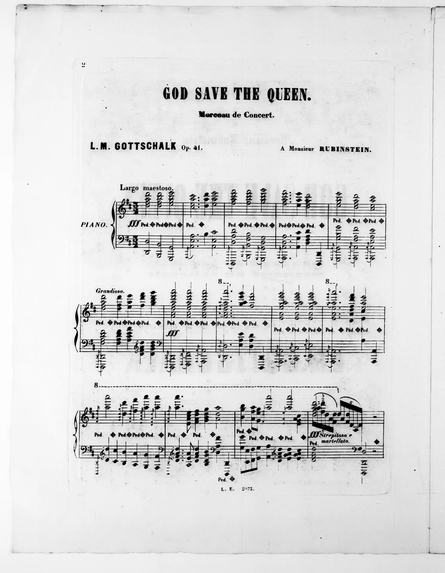 God save The Queen, morceau de concert pour le piano. op. 41 - btv1b10075665j (02 of 10)