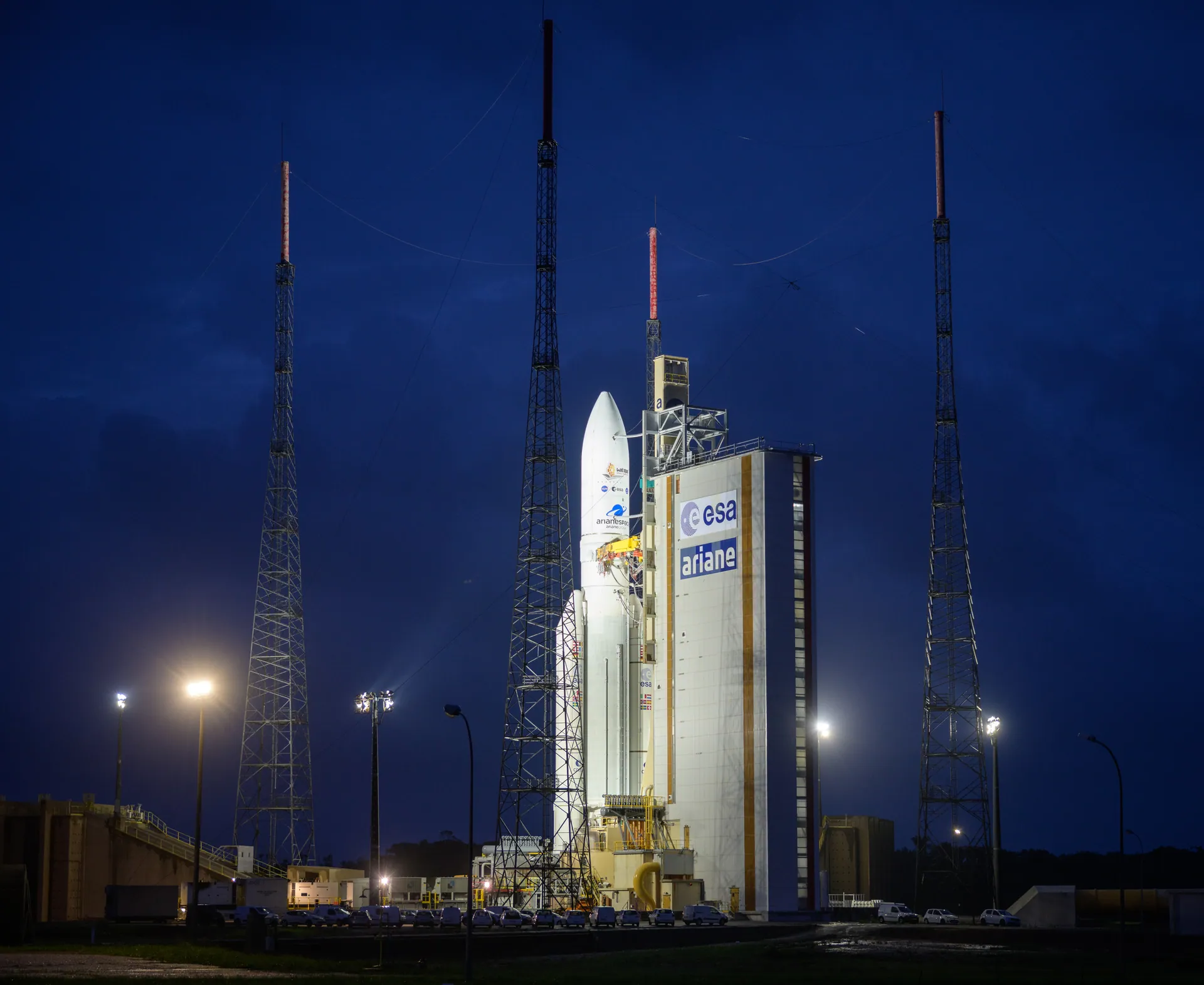 Ariane 5 with James Webb Space Telescope Prelaunch. (NHQ202112230013)