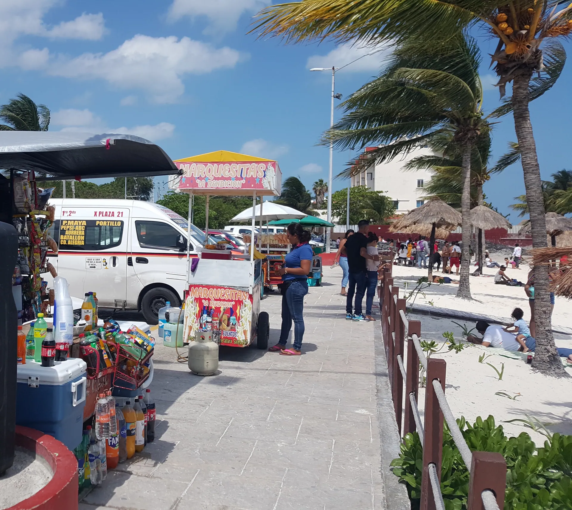 Food Stalls along the beach - Cancun QR 2020