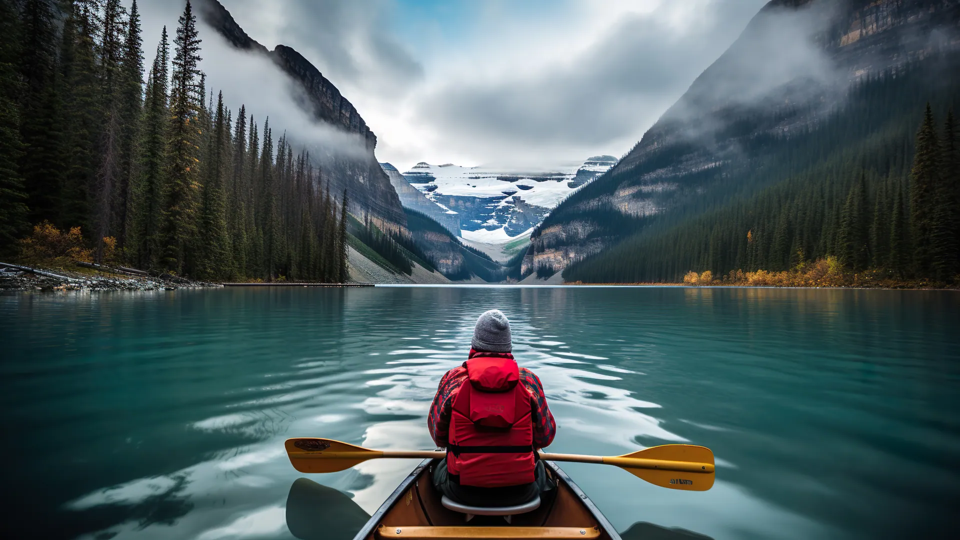 Canoeing_Lake_Louise_-_TV_Art