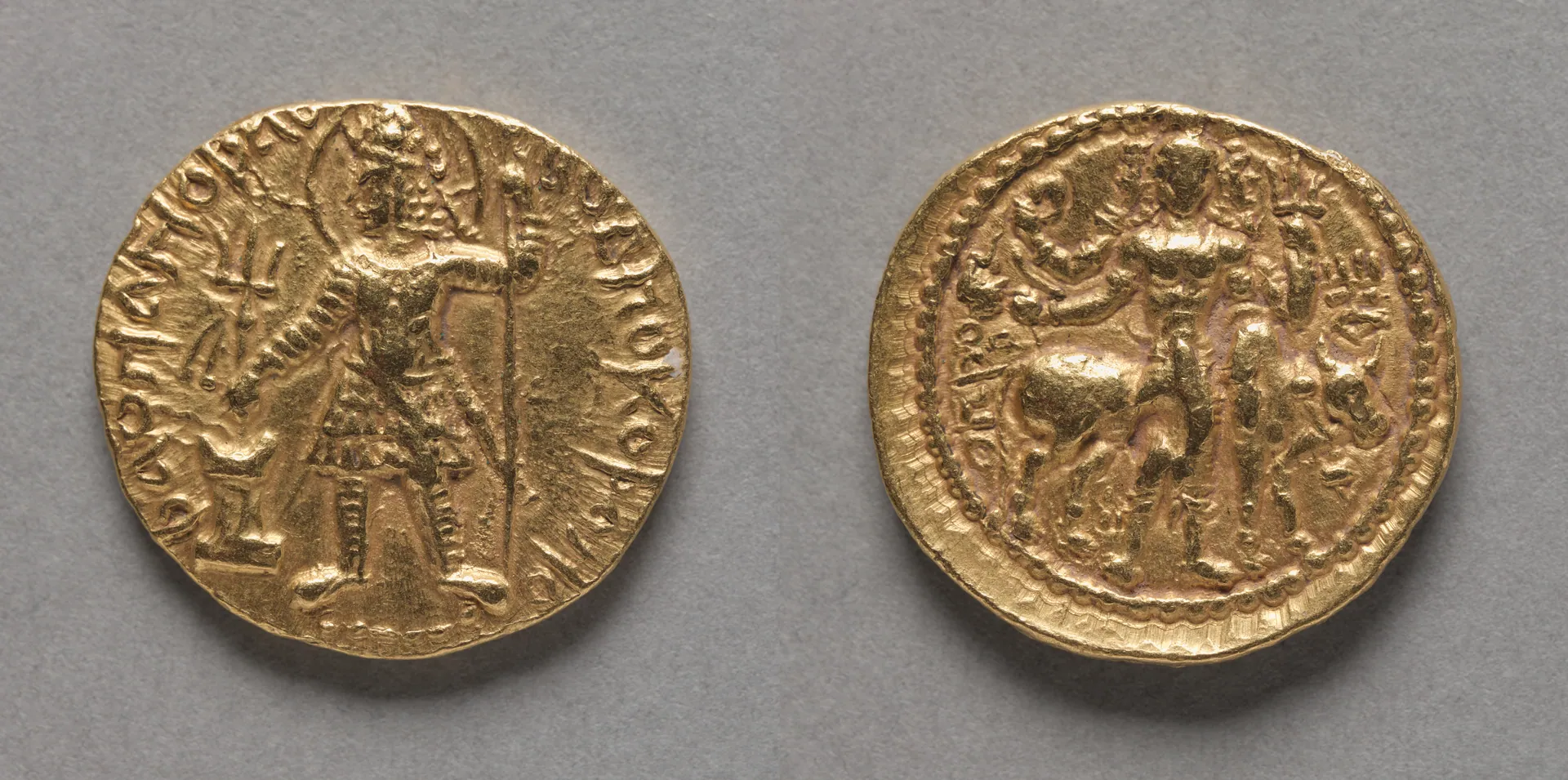 Gold coin of the Kushan empire, king Vasudeva I