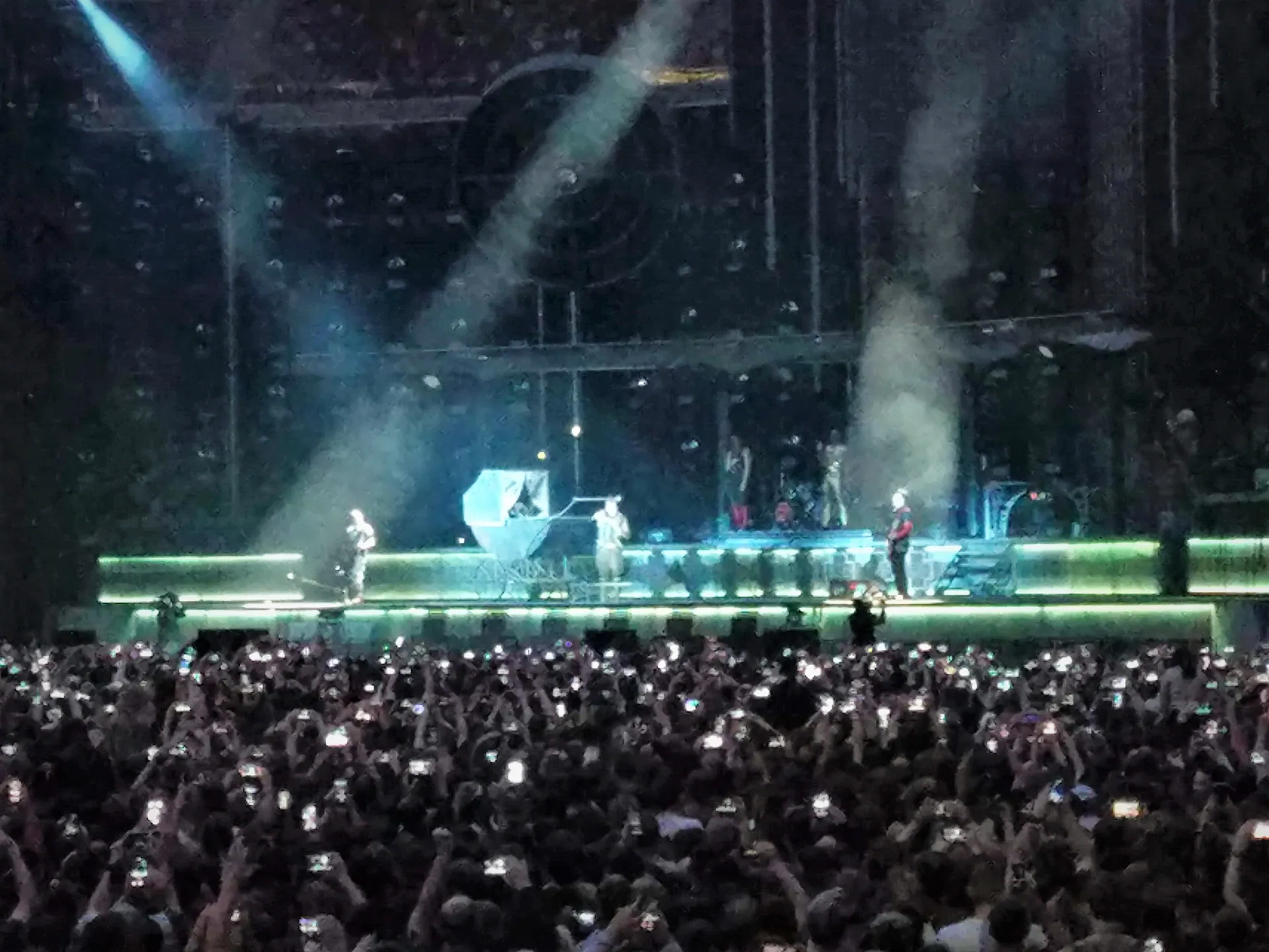Baby stroller scene during Rammstein concert in Luzhniki