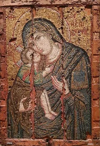 Episkepsis (mosaic icon)-Byzantine mosaic in Athens