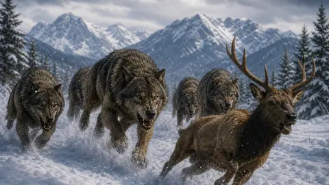 Winter Hunt in the Mountain Wild - backiee