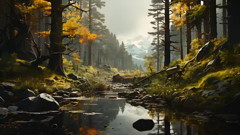 Forest_With_Stream_-_TV_Art