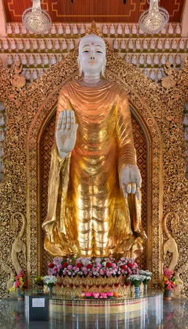 Penang - large Buddha statue at Burmese Temple - May 2024