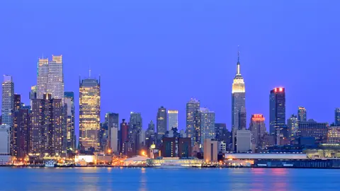 Manhattan Blue Hour Skyline - backiee