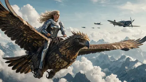 Warrior Princess And Her Eagle - backiee