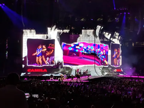Camila Cabello performs onstage during Taylor Swift Reputation Tour in Minneapolis - 2018