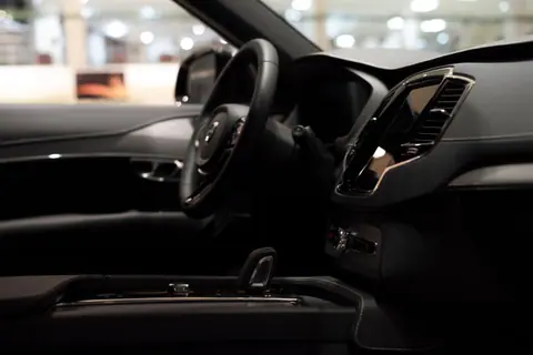 Luxury car interior showcasing sleek design and modern technology features.