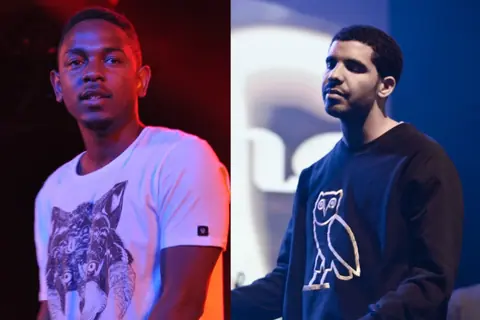 Drake and Kendrick Lamar collage