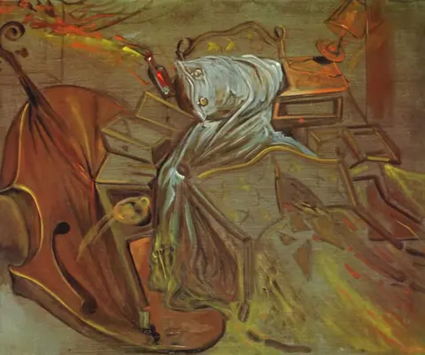 1983_07_Bed_and_Two_Bedside_Tables_Ferociously_Attacking_a_Cello,_1983