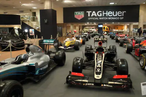 Formula 1 race cars on display