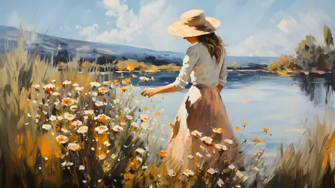 Girl_Picking_Flowers_-_TV_Art