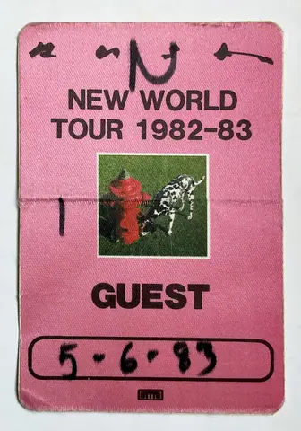 Rush Backstagepass 1983