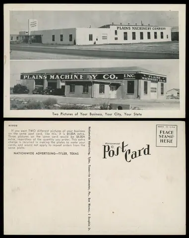 Nationwide Advertising, Tyler, Texas, 1956 - Postcard
