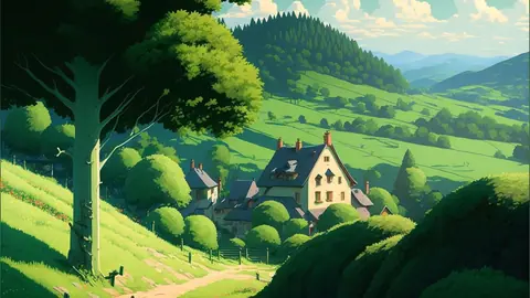 Peaceful Anime Countryside Retreat - backiee