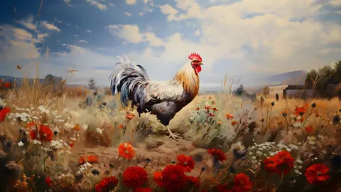 Rooster_In_Field_-_TV_Art