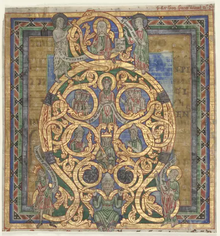 Cutting from an Antiphonary:  Initial A[spiciens a longe]: The Tree of Jesse