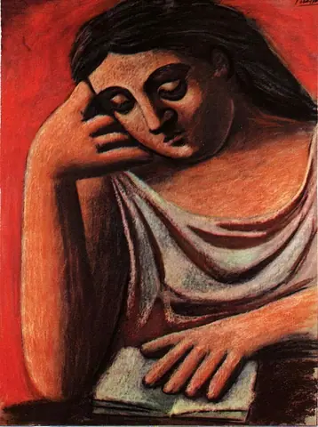 1920_Femme_assise_devant_un_livre