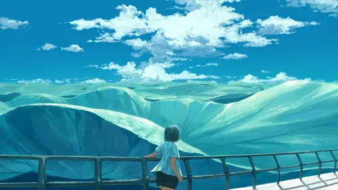 Blue Horizons in Anime Landscape - backiee