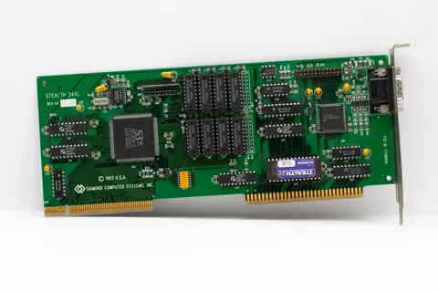 Close-up of a 1993 Stealth 24VL graphics card by Diamond Computer Systems, Inc.