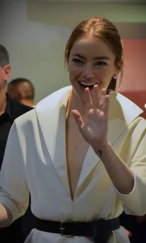Emma Stone after Kinds of Kindness press conference at 2024 Cannes Film Festival 1