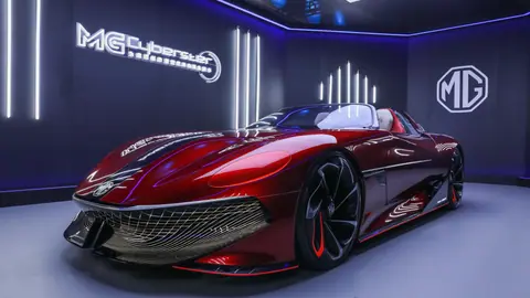 Futuristic Red MG Cyberster Showcase - backiee