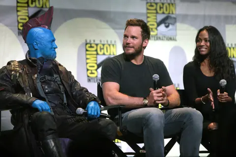 Michael Rooker, Chris Pratt & Zoe Saldana