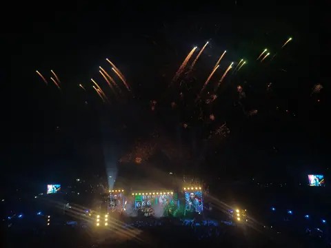 Fireworks at the A. R. Rahman concert in Pune