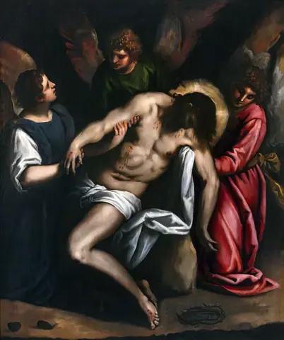 (Venice) Dead Christ Supported by Three Angels by Palma Il Giovane - gallerie Accademia