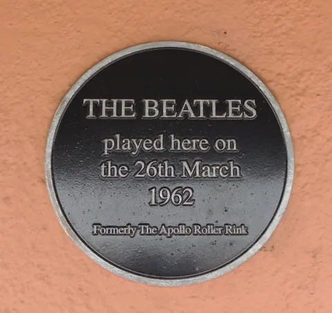 Beatles plaque at Apollo Dance Club, Moreton