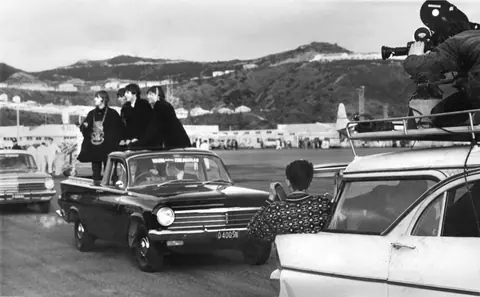 The Beatles at Wellington Airport, 21 June 1964